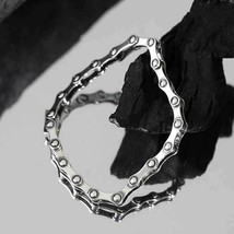 Vintage Bicycle Chain 925 Silver Men/Women Hand Metal Bracelet 6.2&quot;/6.6&quot;/7&quot;/7.4&quot; - £141.21 GBP