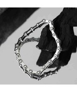 Vintage Bicycle Chain 925 Silver Men/Women Hand Metal Bracelet 6.2&quot;/6.6&quot;... - £138.63 GBP