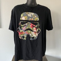 Star Wars Stormtrooper Hawaiian Floral Print Black T-Shirt Men&#39;s Extra L... - $17.81