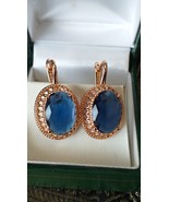 Orecchini vintage anni 90-90 in oro laminato 14 ct con grandi zaffiri -... - $84.07