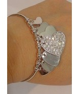 Simulated Diamond Heart Charms Bracelet Valentine Day - $5.00