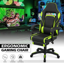 Green Recliner[Lumbar Support+Footrest]Gaming Racing Chair Office Execut... - £216.67 GBP