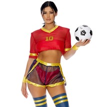 Soccer Player Costume Uniform Jersey Crop Top Shorts Leggings Athlete 552918 - £55.94 GBP