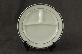 Vintage Restaurant Dining Warwick China Green Trim Striped Grill Plate 1939 Usa - £16.69 GBP