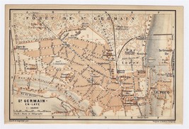 1904 Original Antique City Map Of SAINT-GERMAIN-EN-LAYE / France - £16.85 GBP