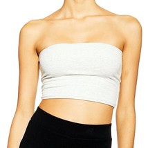 Topshop white ribbed lined cropped strapless bandeau tube top 10 or medium - £11.74 GBP