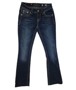 Miss Me Jeans Women&#39;s 26 Distressed Bedazzled Mid-Rise Boot Cut, 26W x 32L - £21.78 GBP