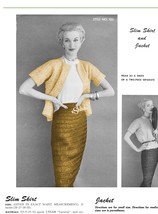 1950s Slim Skirt and Jacket Blouse in Ribbon - 2 Crochet patterns (PDF 1045) - £2.94 GBP