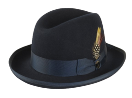 Men Bruno Capelo Dress Formal Hat Australian Wool Homburg Godfather GF102 Navy - £55.21 GBP
