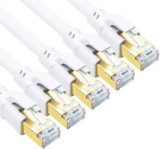 CAT 8 Ethernet Cable 1.5ft 5 Pack Ultra High Speed 40Gbps 2000MHz SFTP CAT8 Cabl - £19.15 GBP