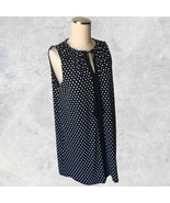 MIchael Kors Black White Polka Dot Sleeveless Drawstring Neck Knit Dress... - $524.29 MXN