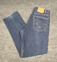 Levis 505 VTG 90&#39;s Jeans Mens 34x32 Blue Denim Pants Regular Fit Straight Leg - £36.91 GBP