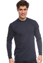 Unisex Royal Apparel  Cotton  Long Sleeve Crew Neck Tee Shirt 3X Navy - $5.94