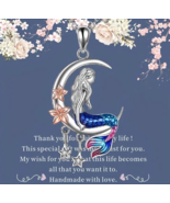 mermaid and moon necklace 925 - £23.36 GBP