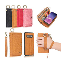 For Samsung S8 S9 S20+ Note 20 Removable Leather Zipper Wallet Stand Case Cover - £68.14 GBP