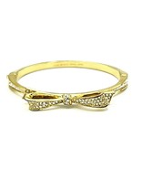 Kate Spade New York Love Notes Pave Bow Gold Tone Hinged Bangle Bracelet - $46.02 CAD