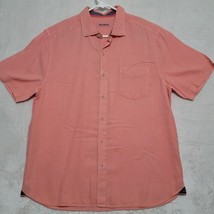 Tommy Bahama Men&#39;s Shirt Size L Large Salmon Button Up Casual Short Sleeve - $27.87
