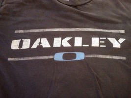 Oakley Sunglasses Stencil Classic Faded Logo Black 100% Cotton T-Shirt S 40" - $24.99