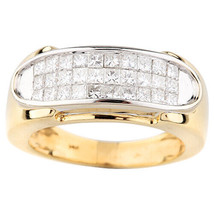 14k Yellow Gold Diamond Plaque Ring TDW = 2.50 Ct Size 7 - £1,060.08 GBP