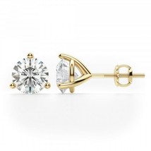 2.75CT Round Solid 18K Yellow Gold Brilliant Cut Martini ScrewBack Stud Earrings - £185.17 GBP