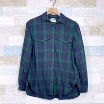 Denim &amp; Supply Ralph Lauren Flannel Shirt Green Blue Plaid Womens Small - $34.64