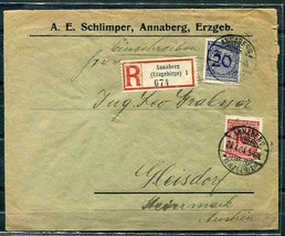 Germany 1924 Register Cover Annaberg Gleisdorf  5132 - £4.85 GBP