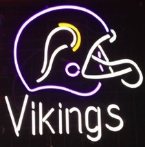 New Minnesota Vikings Helmet Neon Sign 17&quot;x14&quot; - £105.39 GBP