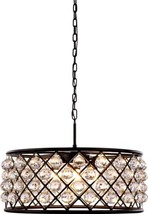 Pendant Light MADISON 6-Light Clear Crystal Mocha Brown Polished Nickel Forged - £1,022.18 GBP