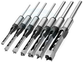 7pc Square Hole Mortise Chisel Drill Bit HSS Woodworking Saw Mortising - £39.74 GBP