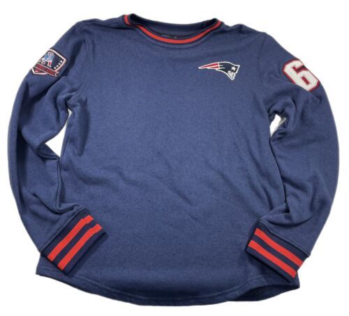 Primary image for New England Patriots Crew Neck Sweatshirt Blue Shirt Womens NFL Team Apparel M