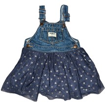 OshKosh Vestbak Baby Girls 18 Month Denim and Tulle Metallic Heart Overa... - $336.49 MXN