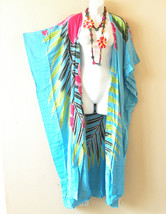 CD570 Floral Kimono Hand Painted Batik Plus Open Duster Maxi Cardigan up... - £23.69 GBP