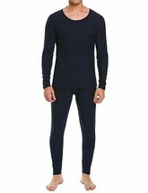 Ekouaer Men&#39;s Long Thermal Underwear Fleece Lined Winter Base Layering Set Navy - $64.53