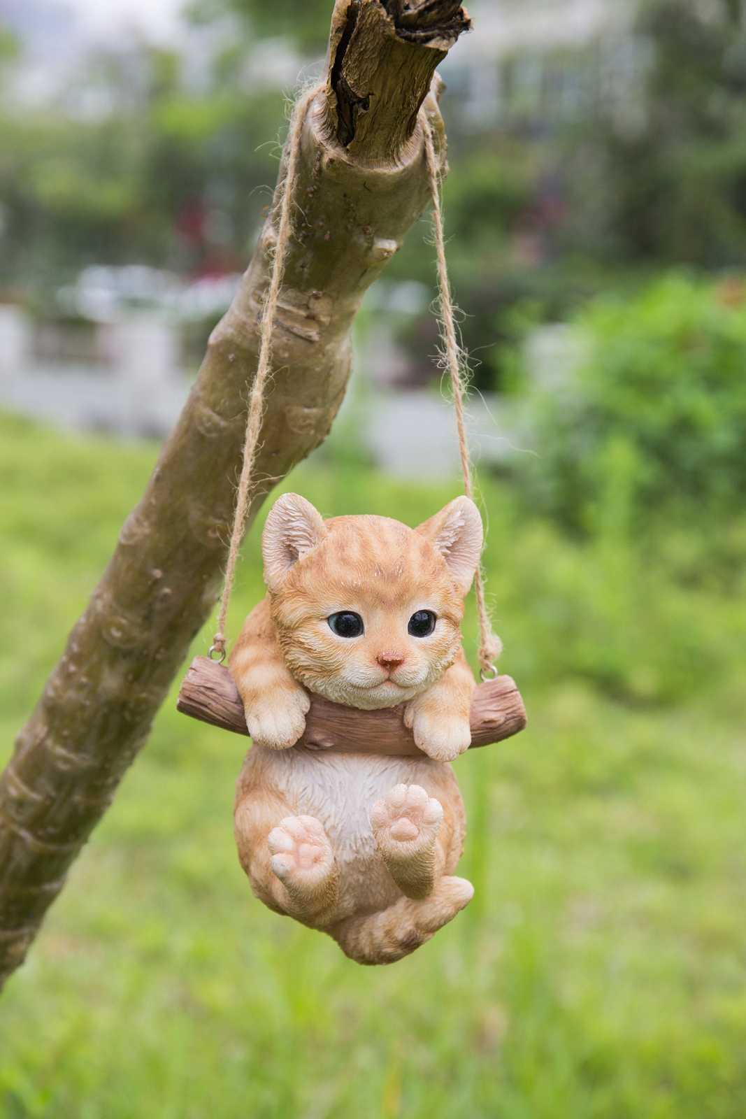 Pet Pals-Tabby Kitten Decor Hanging---Garden Statue,  Home Decor, Wall Hanging - $30.25