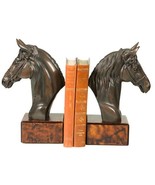 Bookends Horse Head Large Equestrian Hand Painted OK Casting USA Made - £258.17 GBP