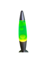 Vintage Lava Lamp Large 16&quot;  Motion Peace Light Yellow Blue Volcano Silv... - $59.39