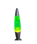 Vintage Lava Lamp Large 16&quot;  Motion Peace Light Yellow Blue Volcano Silv... - £54.74 GBP