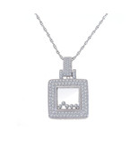 1.50 Carat Diamond Happy Diamonds Square 14K White Gold Pendant - £1,523.09 GBP