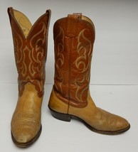 Nocona Western Cowboy Boots Leather Boots 2-Tone USA 72385 Men&#39;s 8 D Vin... - $88.80