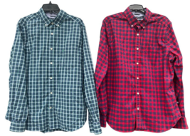 Lot of 2 Nautica Classic Fit Plaid Button Down Long Sleeve Dress Shirts Large - £11.95 GBP