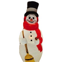 General Foam 42&quot; Snowman Red Scarf/Stars Lighted Blow Mold Yard Decor Christmas - £87.41 GBP