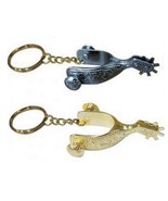 Western Horse Theme Key Ring Antique Black OR Gold Color Metal Spur with... - £3.46 GBP