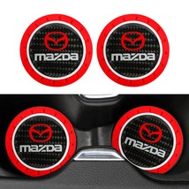 Brand New 2PCS MAZDA Real Carbon Fiber Car Cup Holder Pad Water Cup Slot Non-Sli - £11.74 GBP
