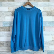 St Michael British UK Vintage Raglan Sweater Blue Cotton Mens Size 40 Me... - £22.46 GBP