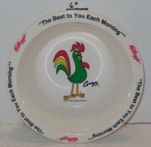 Vintage 1995 Kelloggs Breakfast Cereal Bowl &quot;Corny The Rooster&quot; Rare HTF - £18.88 GBP