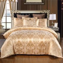 European Style Satin Jacquard Bedding Set  Quilt Cover And Pillowcase - £11.18 GBP+