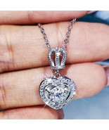 Women&#39;s Heart-Shaped Diamond Short Necklace Chain Simple Elegant Love Pe... - £7.80 GBP
