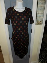 LuLaRoe Black W/Stars Print Julia Pencil Dress Size XS Women&#39;s EUC - £18.94 GBP