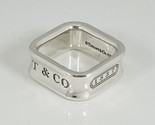 Size 5 Tiffany &amp; Co 1837 Square Ring Concave Mens Unisex Sterling Silver - £271.82 GBP