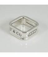 Size 5 Tiffany &amp; Co 1837 Square Ring Concave Mens Unisex Sterling Silver - £271.63 GBP